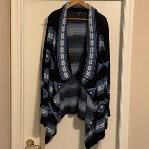 Light Blue and Navy Patterned Women's Sweater